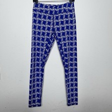 J.McLAUGHLIN LIBBY LEGGINGS TRELLIS GEO - Navy/Wht ACADIA - Preppy M