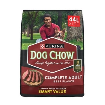Purina Dog Chow Complete Adult Dry Dog Food Kibble Beef 44lb