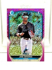 2023 Bowman Chrome Jose Gerardo /199 Prospects Fuchsia Shimmer Miami Marlins