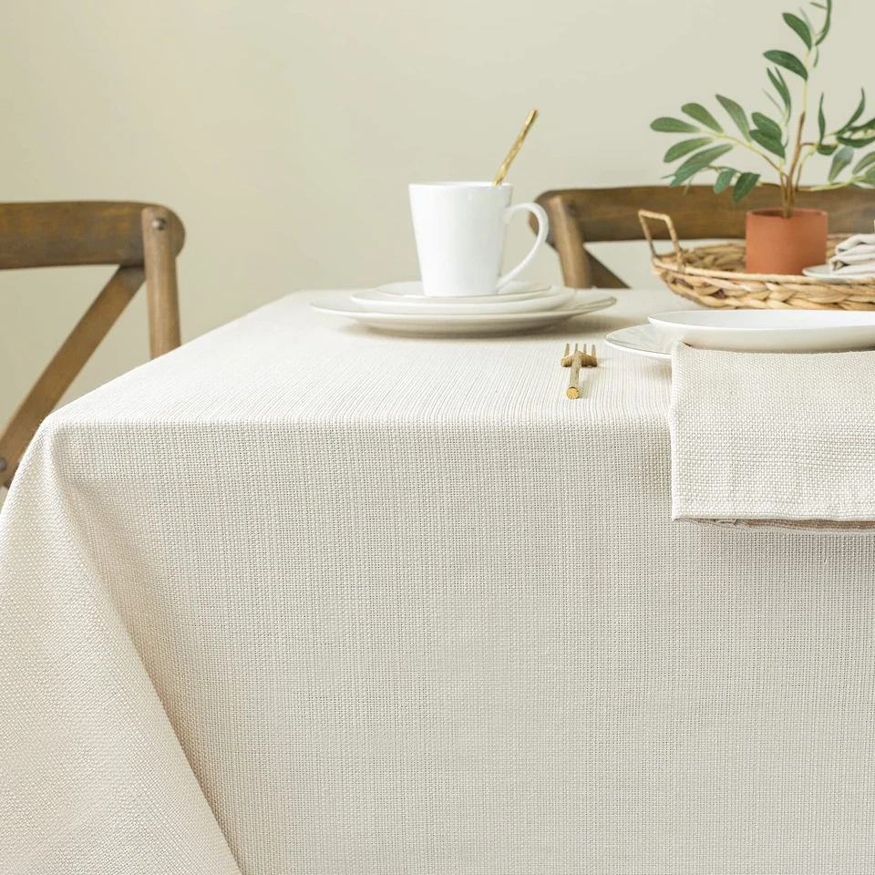 Cameron Textured Fabric Table Cloth, for Everyday Home Dining, Parties, Weddi... - Image 3 of 4