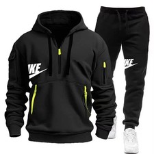 New men's autumn and winter suit zipper hoodie trousers suit casual men's spor