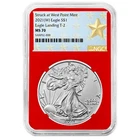 2021 (W) $1 1-oz T-2 American Silver Eagle NGC MS70 West Point Star Label Red