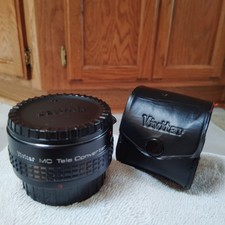 Vivitar MC Tele Converter 2X-22 Lens Made in Japan w/ Caps and Case