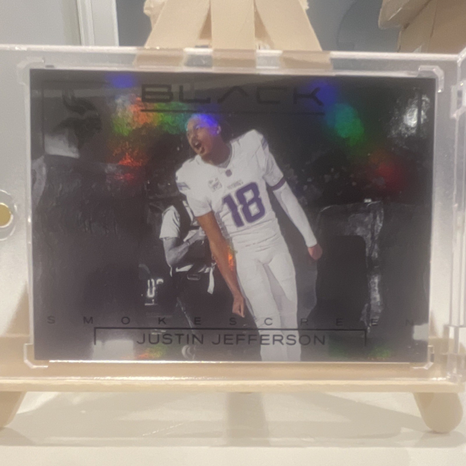 2025 Panini Black Smokescreen Justin Jefferson Minnesota Vikings #15 (Case Hit)