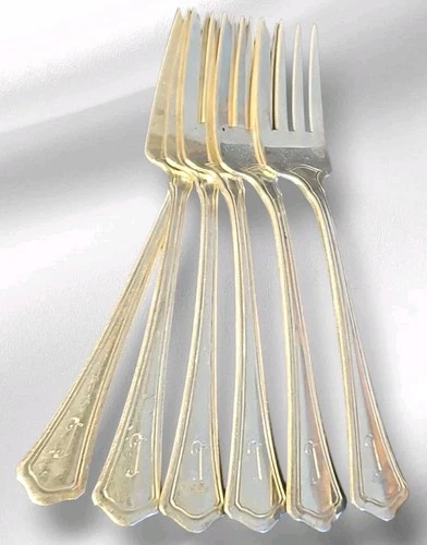 Wallace & Sons Concord Sterling Silver Salad Forks (6) 191 Grams Monogramed I