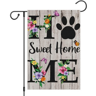 Home Sweet Home Garden Flag Spring Summer Floral Garden Flags 12x18 Inch Double
