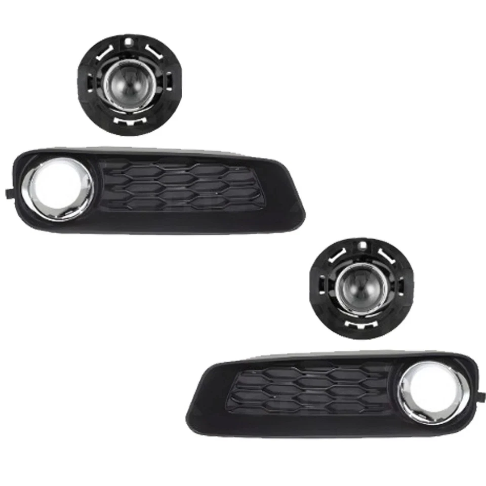 Front Bumper Cover Primed Plastic & Fog Lights Kit For 2011-2014 Dodge Avenger - Image 4 of 4