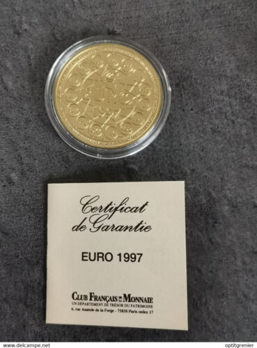 MEDAILLE BRONZE VENITIEN EURO 1997 EUROPA / CERTIFICAT & SOUS CAPSULE / 41 mm - Photo 1/3