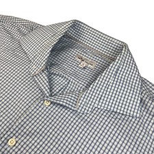 Peter Millar Men's 100 Cotton L/S Button Shirt Blue Plaid XL