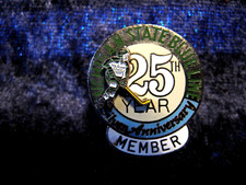1987 Michigan State Hockey Blue Line Club 25th Silver Anniversary Lapel Pin