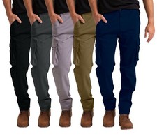 Mens Cargo Combat Stretch Trouser Heavy duty Regular-Fit Multi-Pockets Work Pant
