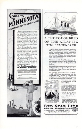 1926 Tren publicitario impreso vintage Union Pacific Country viene a Minnesota estrella roja - Imagen 2 de 2