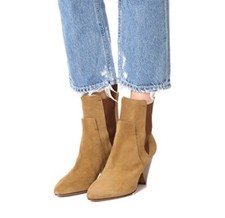 Veronica Beard Khaki Suede Landon Heel Booties