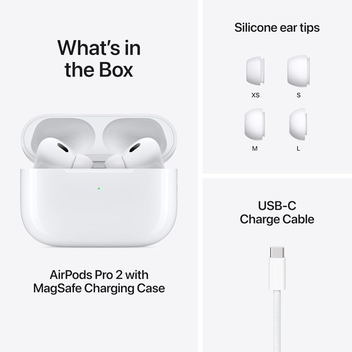 NEW Sealed Apple AirPods Pro 2nd gen H2 Chip w/ USB-C MagSafe Case MTJV3LL/A - 第 2/7 張圖片