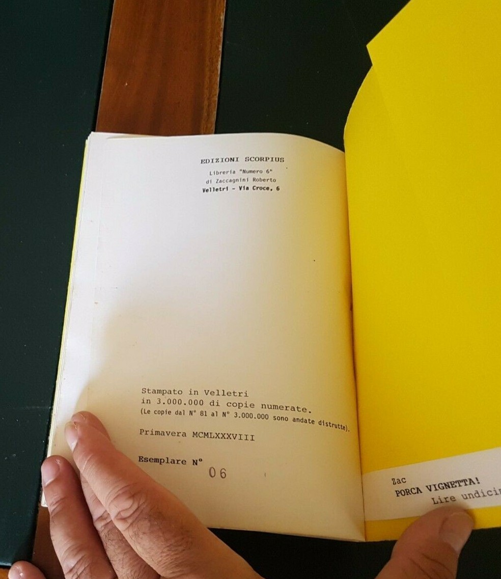 ZAC ** PORCA VIGNETTA! 1985 - 1987 ** tre anni di Storia Velletrana in vignette