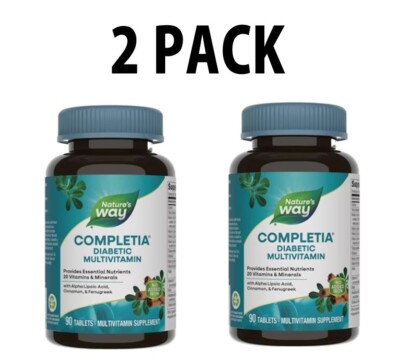 Nature's Way, 2 PACK, Completia, Diabetic Multi-Vitamin, 90 Tablets each x 2