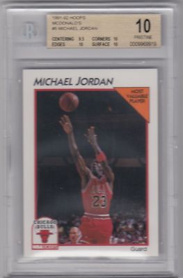 BGS 10 PRISTINE MICHAEL JORDAN 1991-92 91-92 Hoops