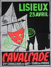 Affiche Stierkampf Toro de Fuego Lisieux AFFICHE CORRIDA CAVALCADE