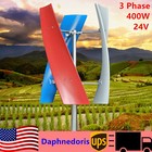 24V 3 Blades Wind Turbine Generator Kit Windmill Power Charge Controller 400W US