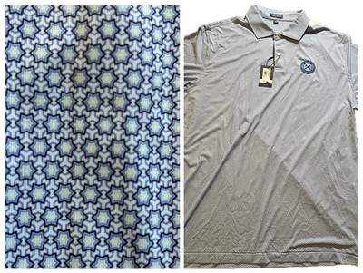 Peter Millar Crown Crafted Polo Shirt Men s XXL Geometric Abstract Golf New