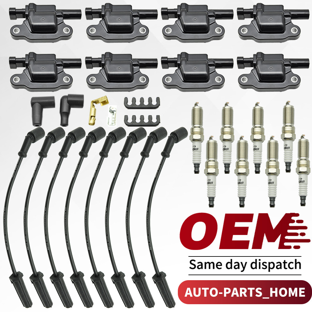 8* For Chevy GMC Cadillac 5.3 6.2 6.6 Square Ignition Coil Spark Plug Wire UF743