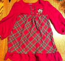 Girls Disney Store Mickey  Minnie Long Sleeve Nightgown  4 EUC