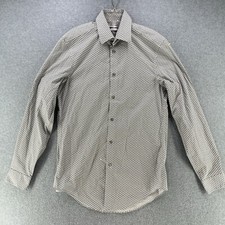 Calvin Klein Mens Dress Shirt 14.5 32/33 Small S Steel Slim Fit Wrinkle Free