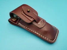 Brown Leather Carry-All Sheath for Folding Blade Pocket Knife to 4.5" fits 112