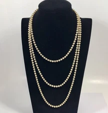 Coro Gold Tone Necklace Beaded Elegant Statement Approx 58 Inches Long