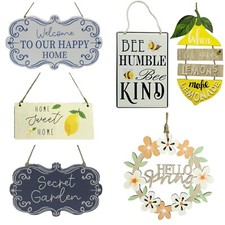 Welcome Spring Garden Hanging Decorations - Wood or Metal Signs - Large Choice