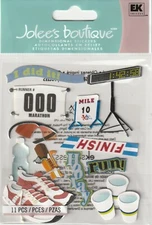 Jolee's Boutique 3D Stickers MARATHON RUNNER Track Theme 82147 Fast FREE Ship!