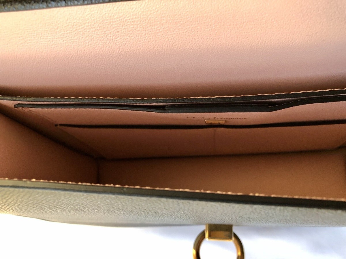 Salvatore Ferragamo $1250 Gancini Rounded Flap Saddle Salvatore Ferragamo $1250 Gancini Rounded Flap Saddle