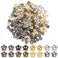 1 Box 200PCS Alloy Two Hole Mini Star Shaped Buttons Multiple Gold Black Brow...