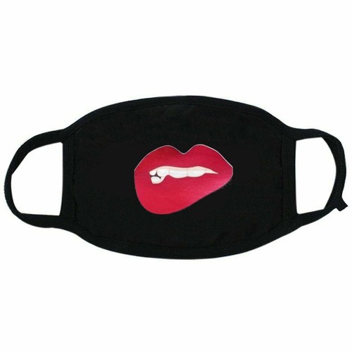 Handmade Anime Cartoon Inspired Expression New Cotton Face Mask Cover - Black - Picture 35 of 90