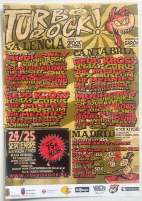 TURBO ROCK! 2010 - Full page Spanish  magazine ad MUDHONEY REDD KROSS THE MUFFS