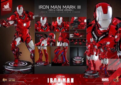 New Hot Toys 1/6 IRON MAN MMS744D64 MARK   Red & Chrome Ver in stock
