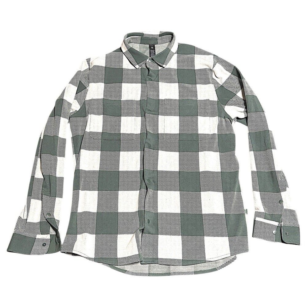 Lululemon Soft Knit Overshirt Mens XL Green Snap Front Long Sleeve Flannel