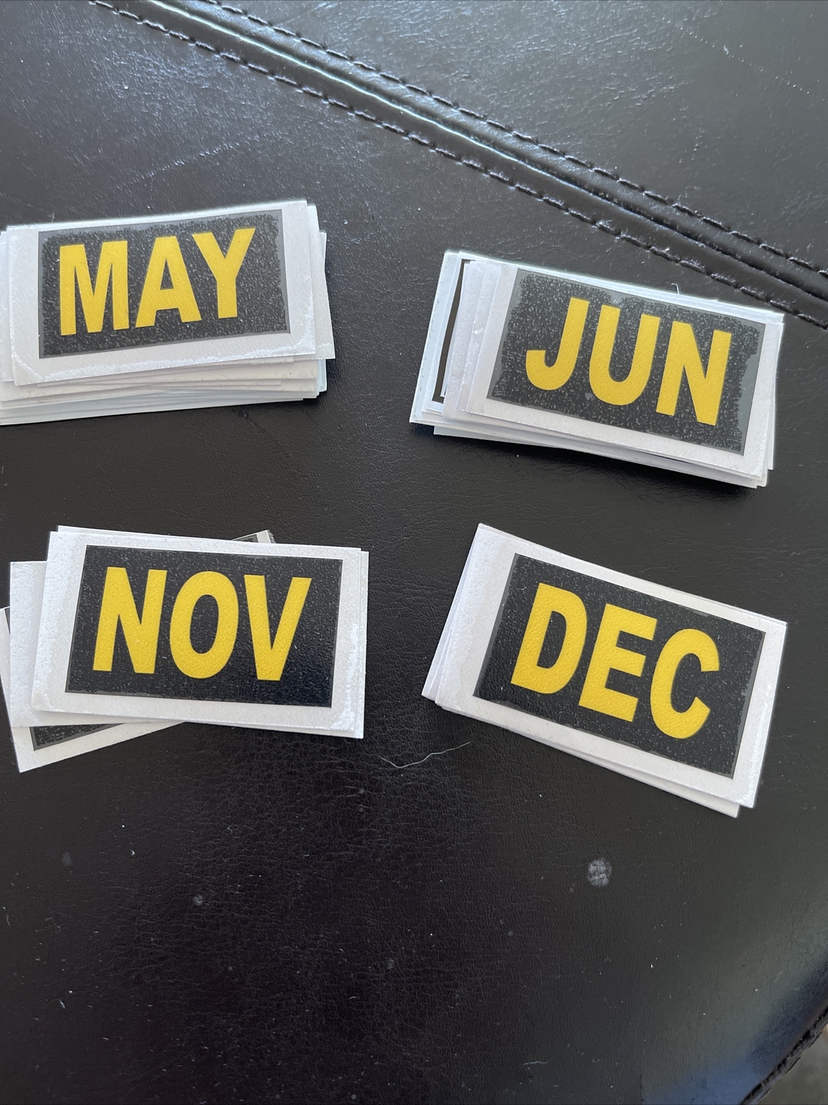 California License Plate Legacy Black & Yellow Month Sticker DMV