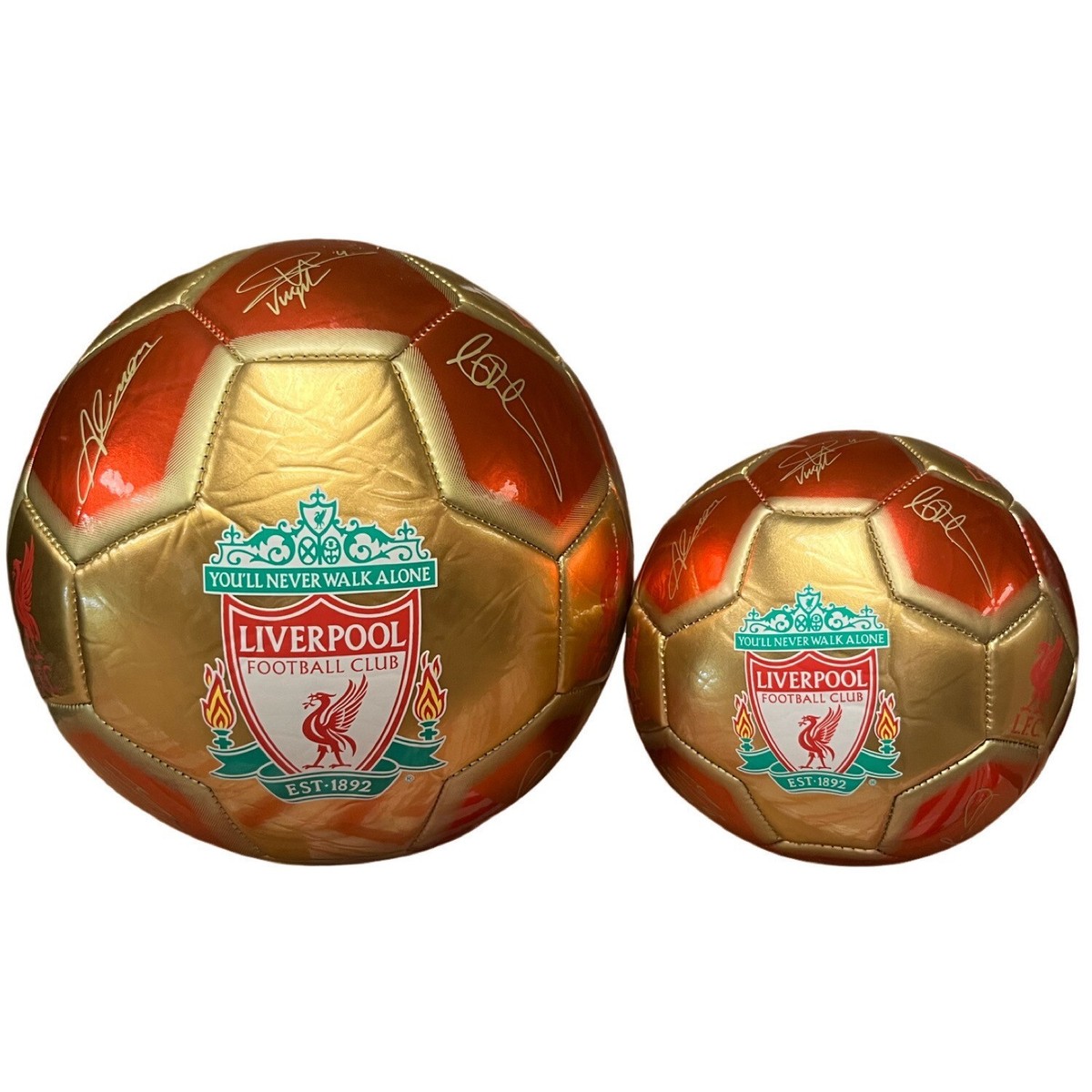 Liverpool FC Phantom Signature Ballon De Football Officiel Noir/Doré - Taille 1