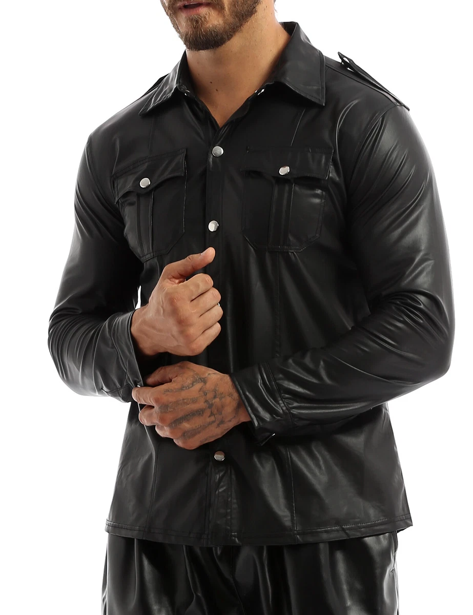 mens leather shirts