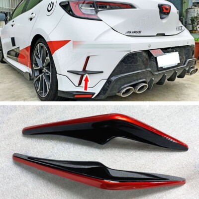 Black + RED For TOYOTA Corolla Auris 5D E210 Hatchback Rear Flaps Canards 2PCS