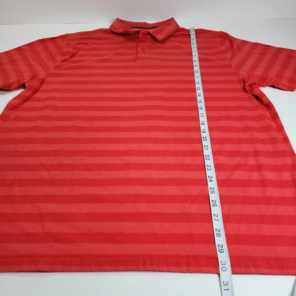 Polo Under Armour suelto Heat Gear para hombre 2XL rojo con rayas preparación golf Foto 3 de 4