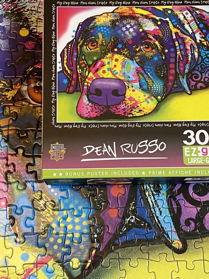 Dean Russo Art Puppy Dog Colorful 300Pc Jigsaw Puzzle Lab Pit - Image 3 of 4