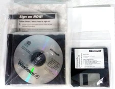 Microsoft Windows 98 Full English Version CD-ROM w/ Floppy Boot Disk X03-66598