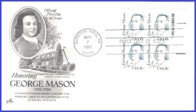USA3 #1858 U/A ARTCRAFT FDC ZIP PB4 George Mason | eBay