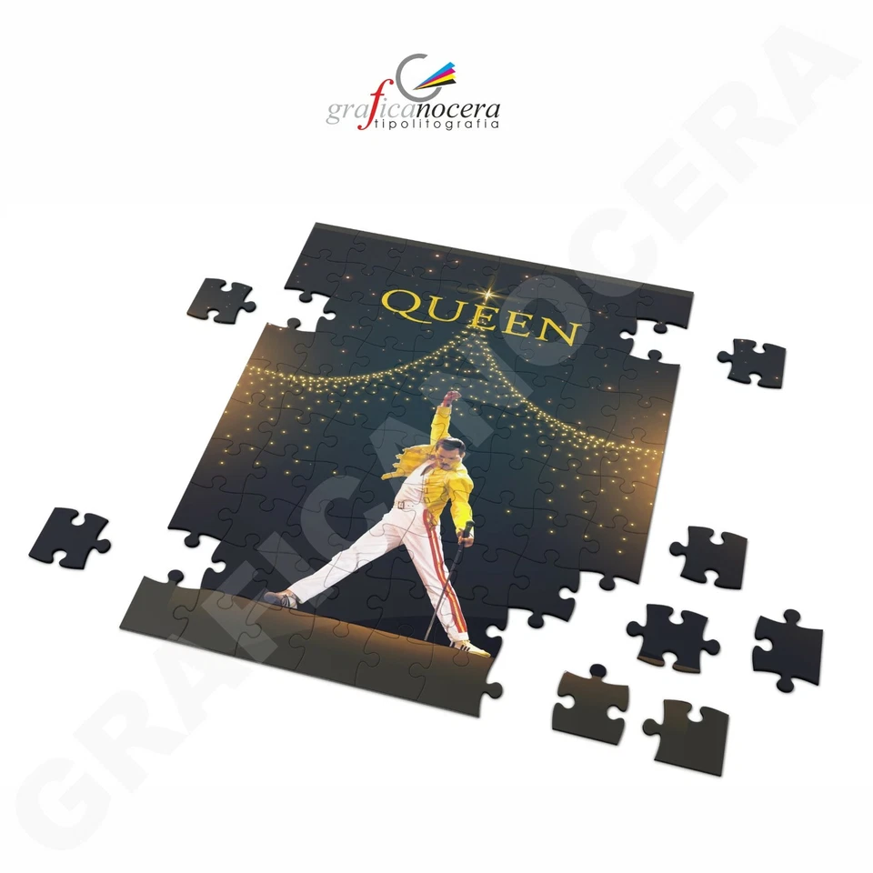 - FATTO A MANO - Puzzle A4 FREDDIE MERCURY queen rock musica idolo idea regalo