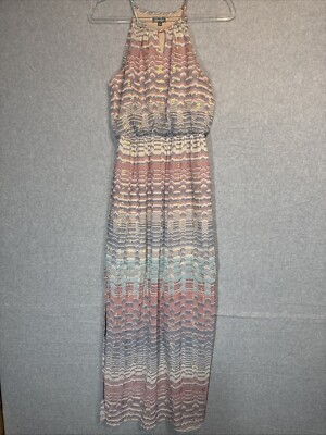 Lily Rose  Halter Neck  High Waist  Double Split Hem Lined Maxi Dress Size Small