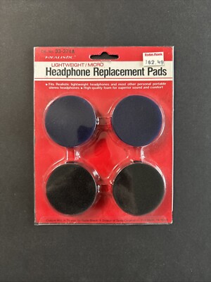 Realistic Foam Earphone Headphone Replacement Pads Earpads NOS 5/8'' x 1-7/8''