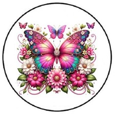 PINK JEWELED BUTTERFLY ENVELOPE SEALS LABELS STICKERS PARTY FAVORS