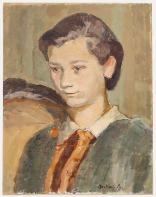 Bertrand Py (1895-1973) - Mitte Des 20. Jahrhunderts Öl, Garçon À La Cravate ...